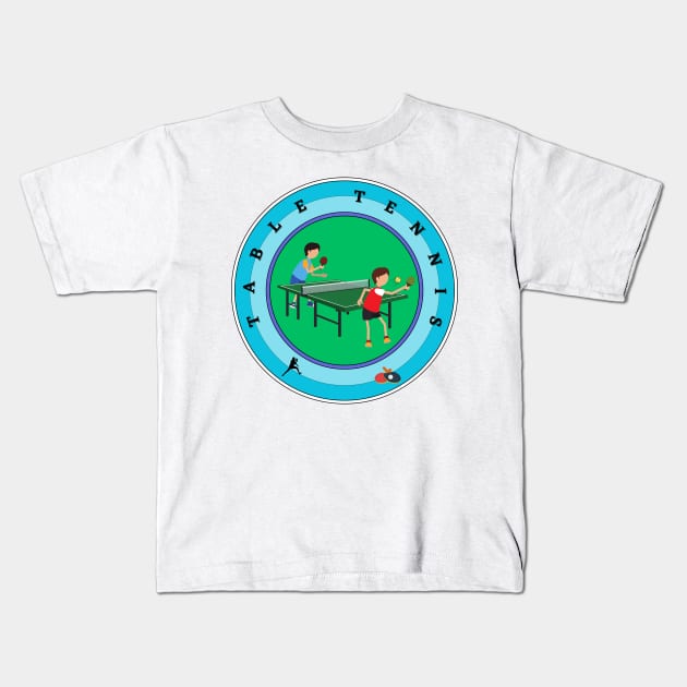 Table Tennis Kids T-Shirt by Tanu Fashion